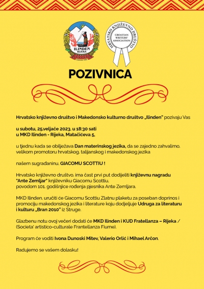 Dodjela priznanja književniku Giacomu Scottiju